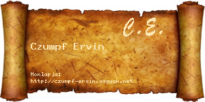 Czumpf Ervin névjegykártya